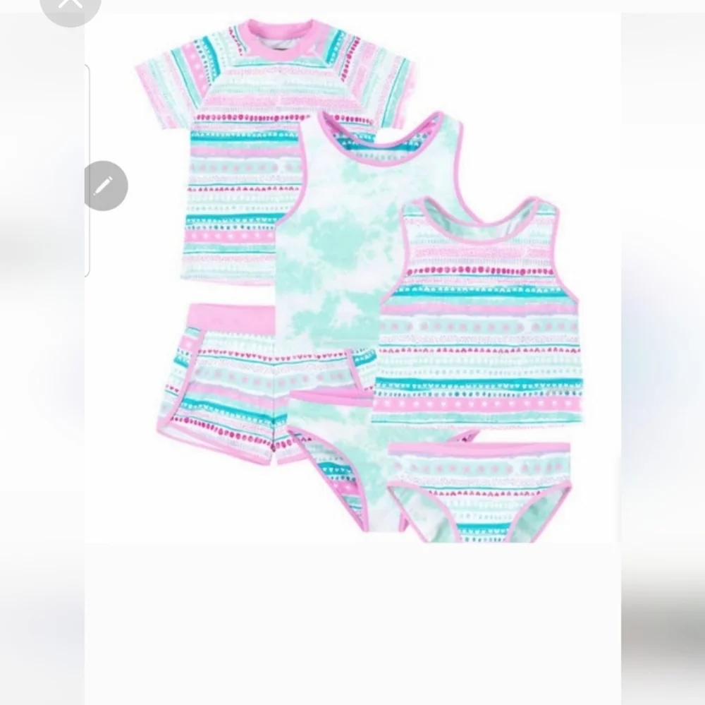 NWT Eddie Bauer 4 piece reversible swim suit/ tankini medium=10/12